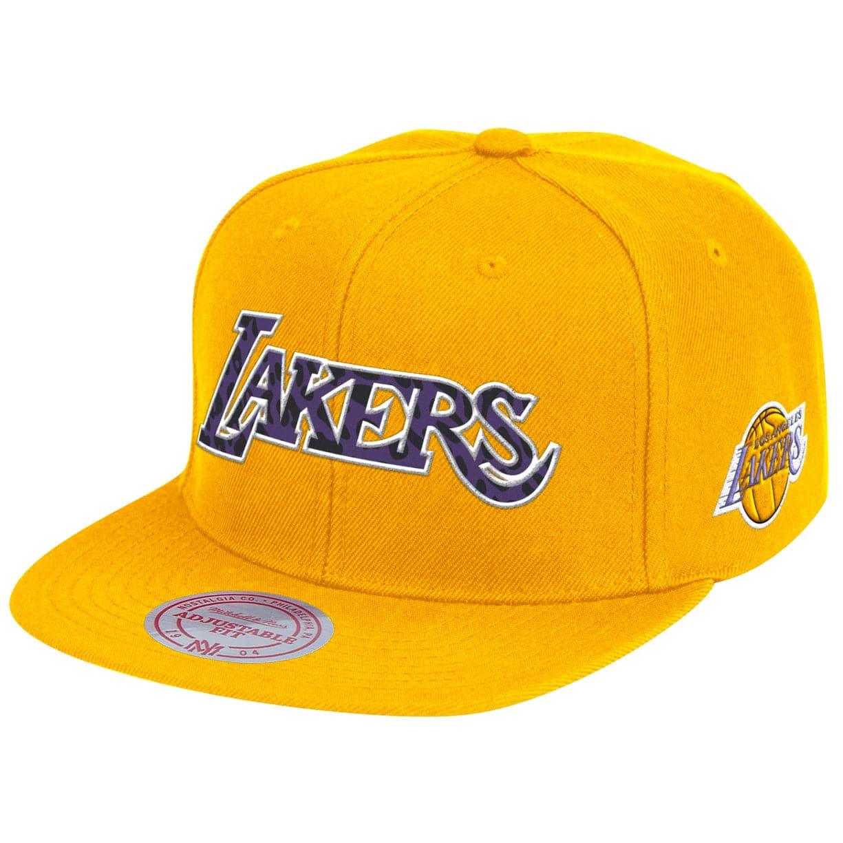 Los Angeles Lakers Mitchell & Ness NBA HWC Wildback Snapback Hat - Gold