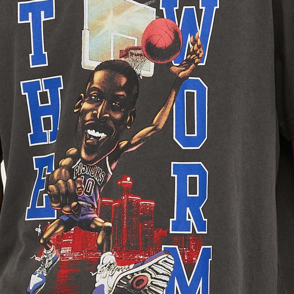 Dennis Rodman Detroit Pistons Mitchell & Ness NBA Cartoon Series Vintage T-Shirt - Black