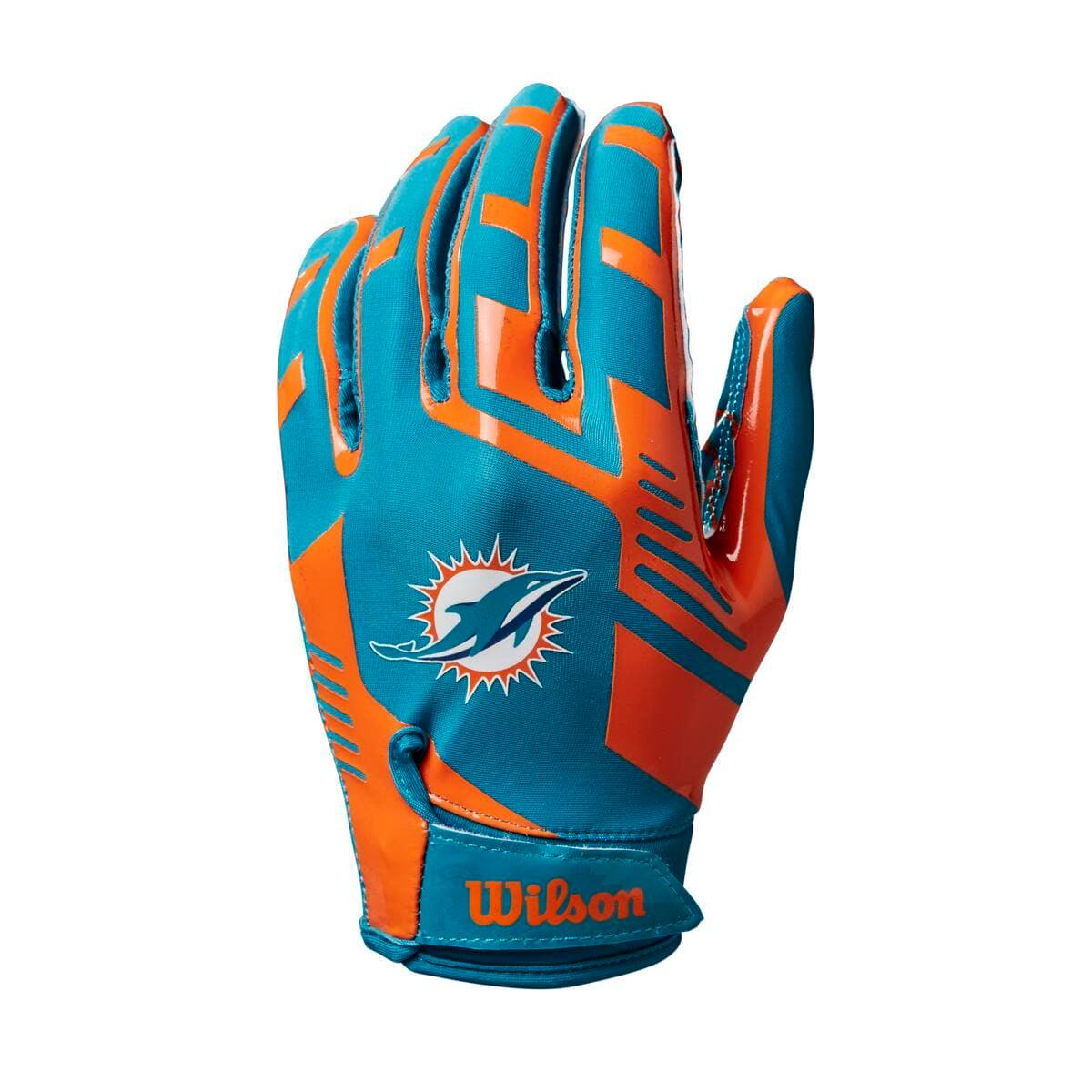Miami Dolphins Wilson NFL Team Stretch Fit Receiver Gloves