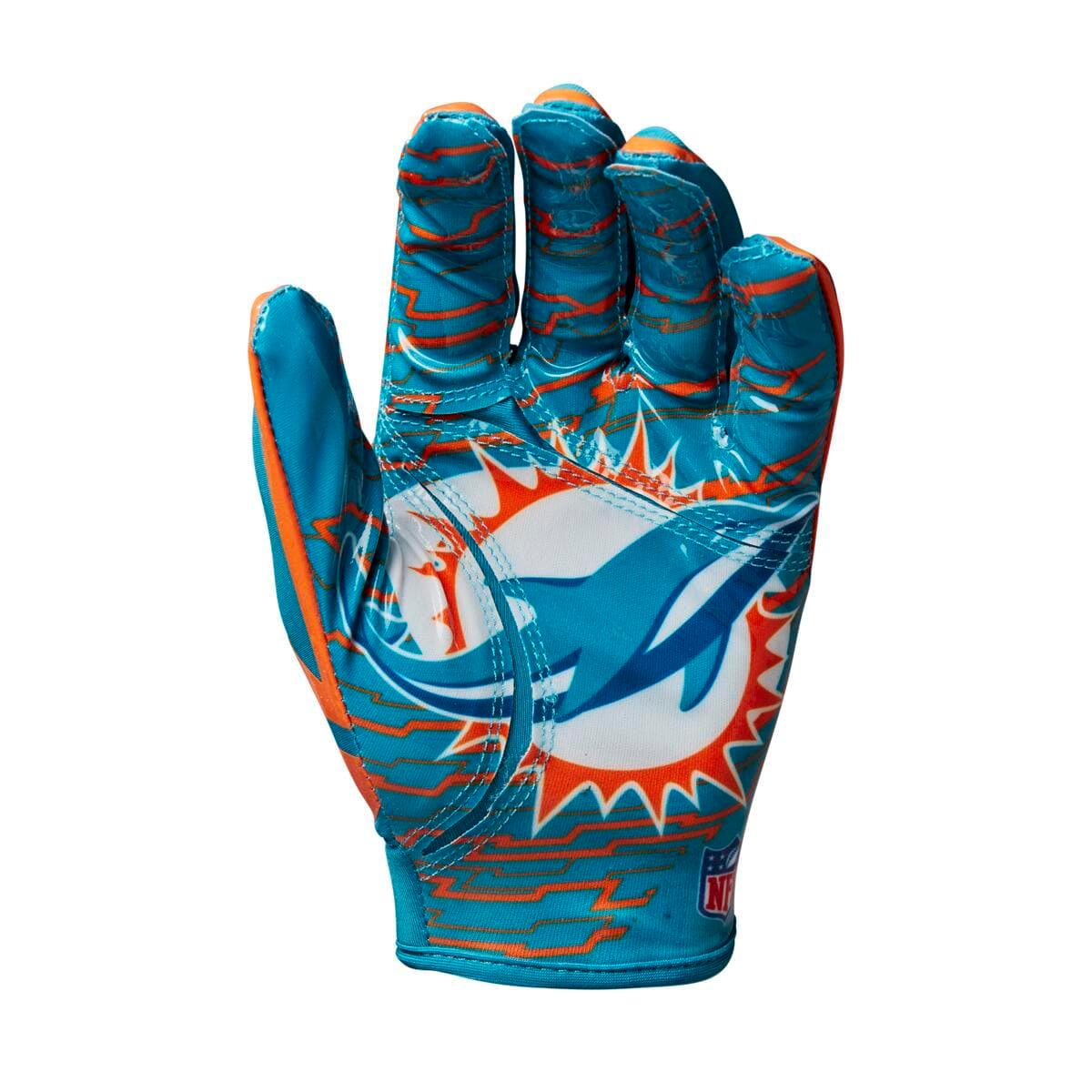 Miami Dolphins Wilson NFL Team Stretch Fit Receiver Gloves