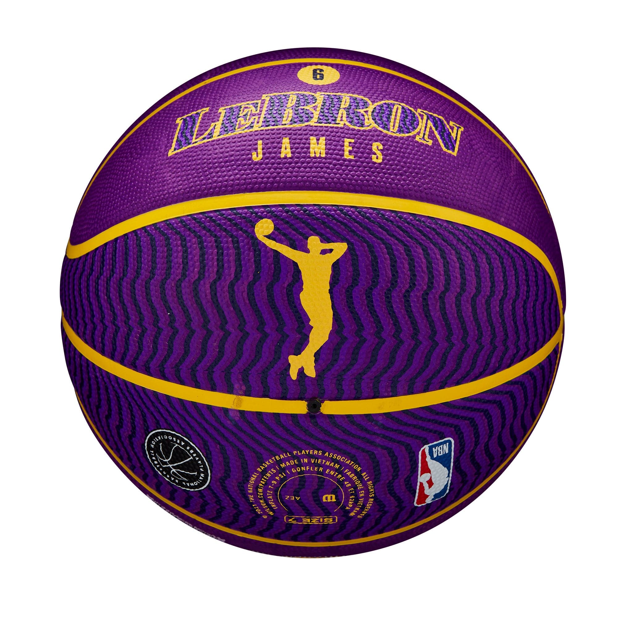 LeBron James Los Angeles Lakers Wilson NBA Icon #6 Full Size Basketball - Purple