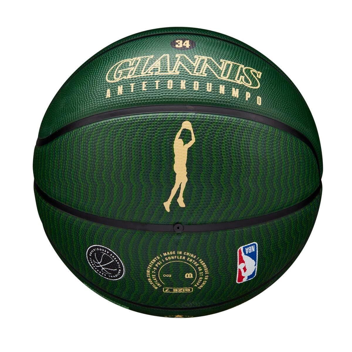 Giannis Antetokounmpo Milwaukee Bucks Wilson NBA Icon Basketball - Green