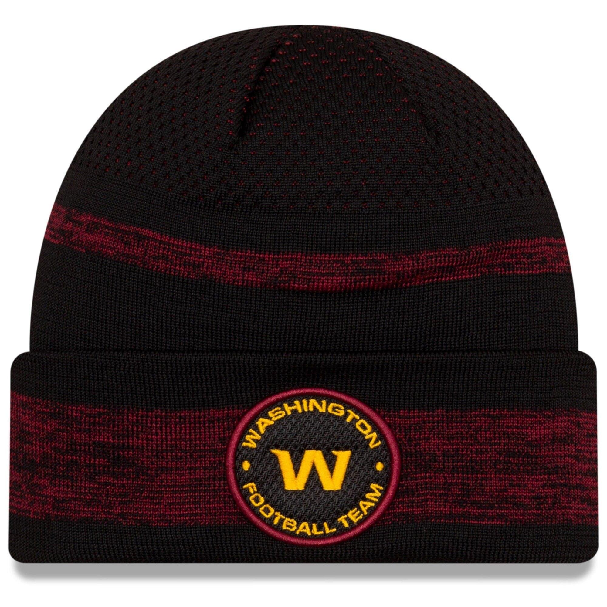 Washington Commanders New Era NFL 2021 Sideline Performance Tech Cuff Beanie - Black
