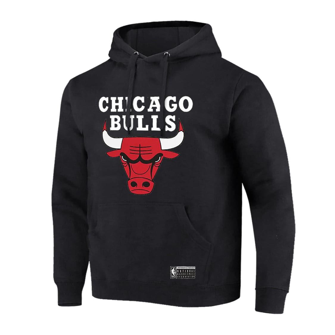 Youths Chicago Bulls NBA Essentials Logo Hoodie Jumper - Black