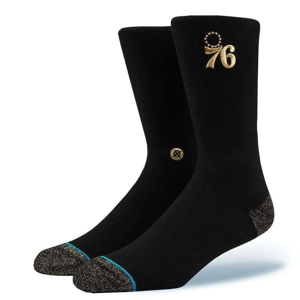 Philadelphia 76ers Stance NBA Gold Trophy Crew Socks - Black
