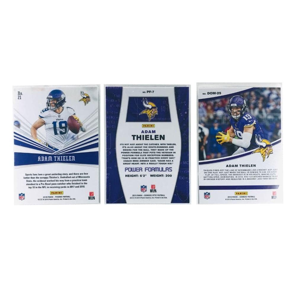 Panini Cards Adam Thielan Minnesota Vikings 2019 Panini NFL 3 Insert Card Set