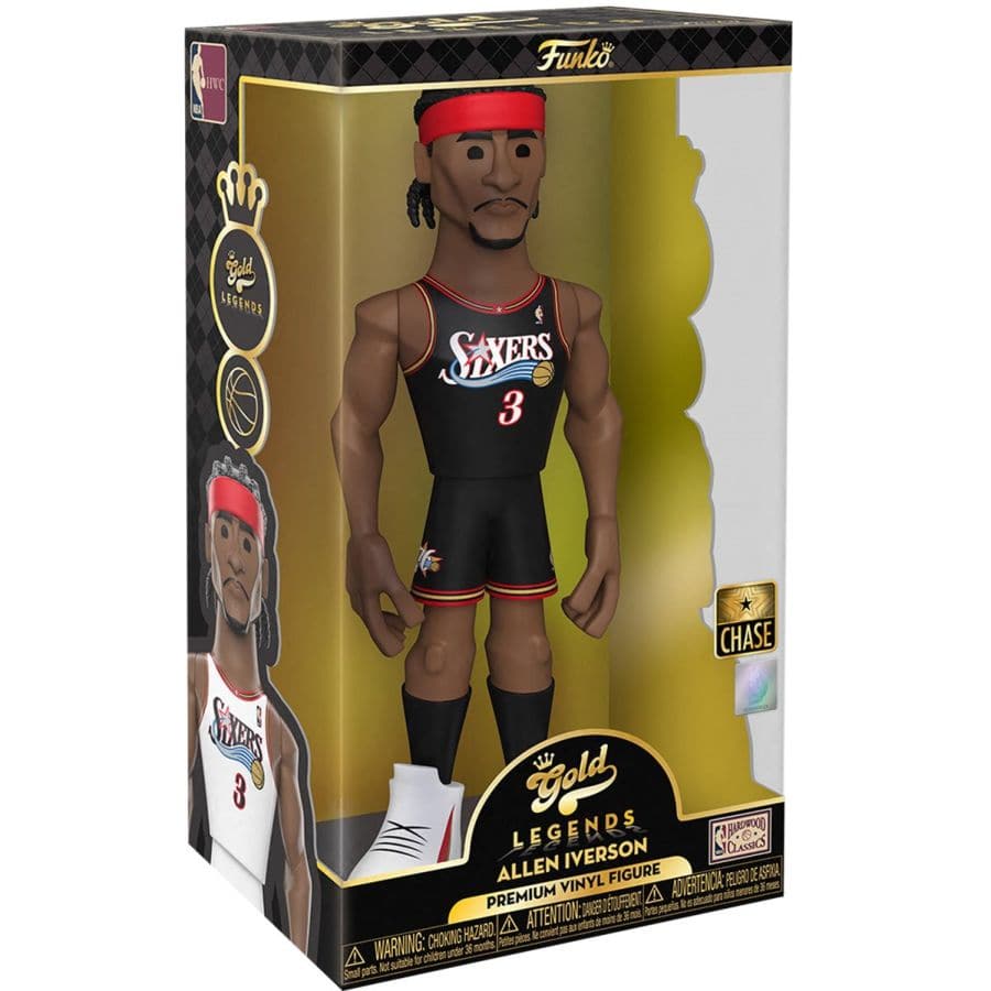 Funko Figures Allen Iverson Philadelphia 76ers Funko NBA 12" Jumbo Vinyl Gold Figure - White