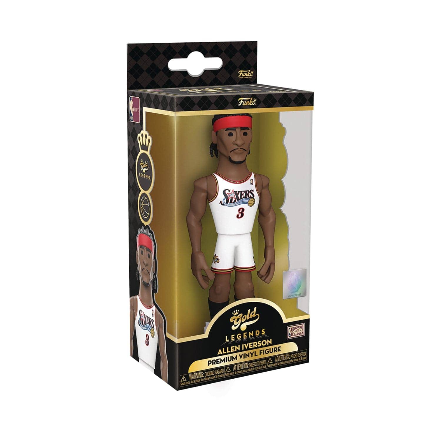 Funko Figures Allen Iverson Philadelphia 76ers Funko NBA 5" Vinyl Gold Figure - White