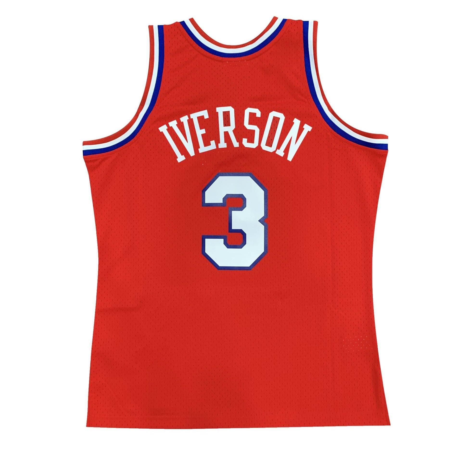 Mitchell And Ness Jerseys Allen Iverson Philadelphia 76ers Mitchell & Ness NBA 02-03 Swingman Jersey - Red