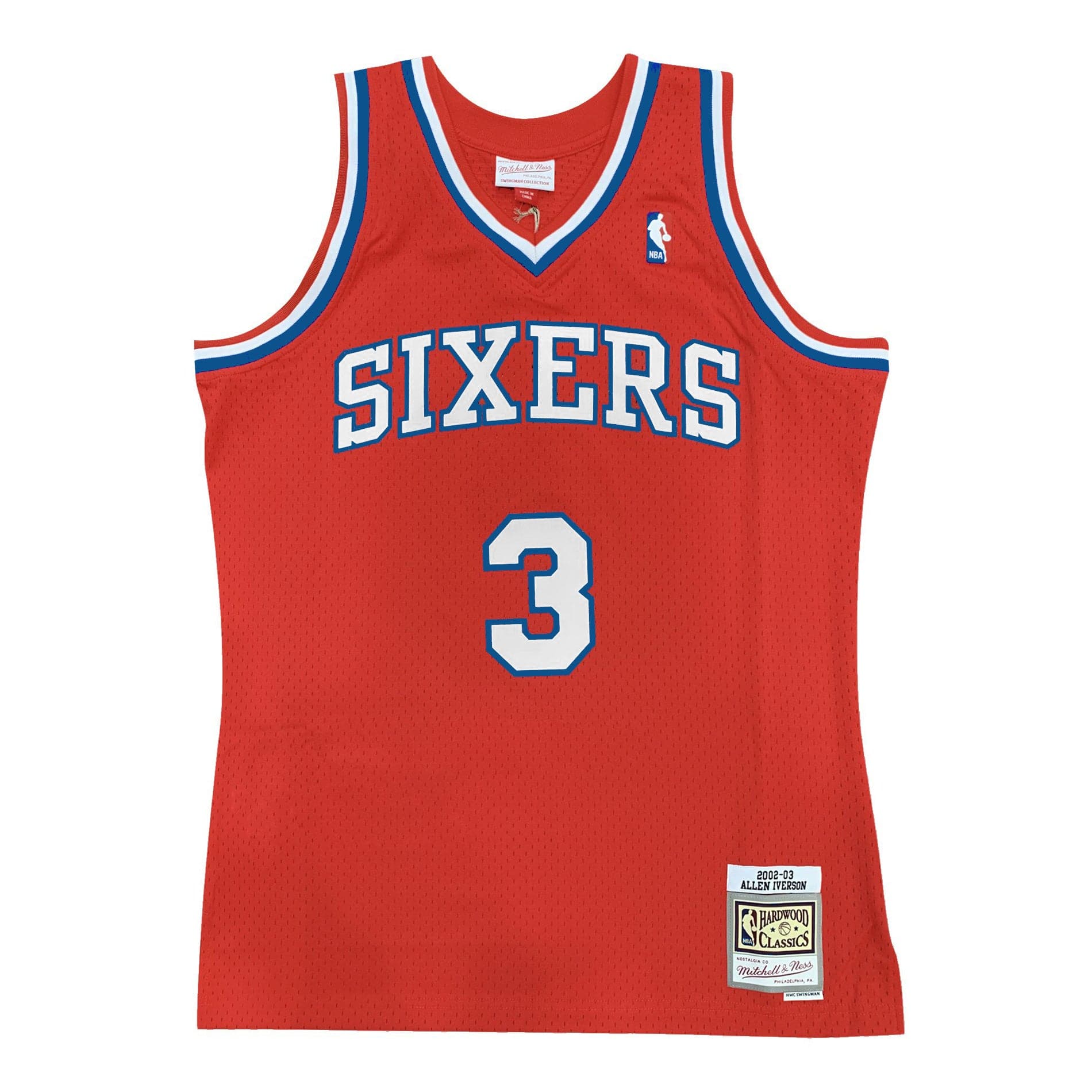 Mitchell And Ness Jerseys Allen Iverson Philadelphia 76ers Mitchell & Ness NBA 02-03 Swingman Jersey - Red