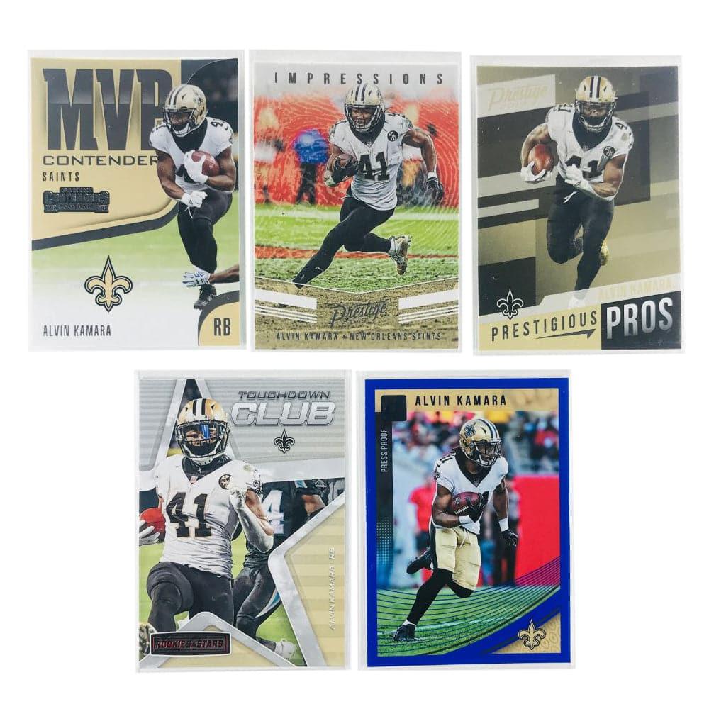 Panini Cards Alvin Kamara New Orlean Saints Panini NFL 5 Insert/Paralell Card Set