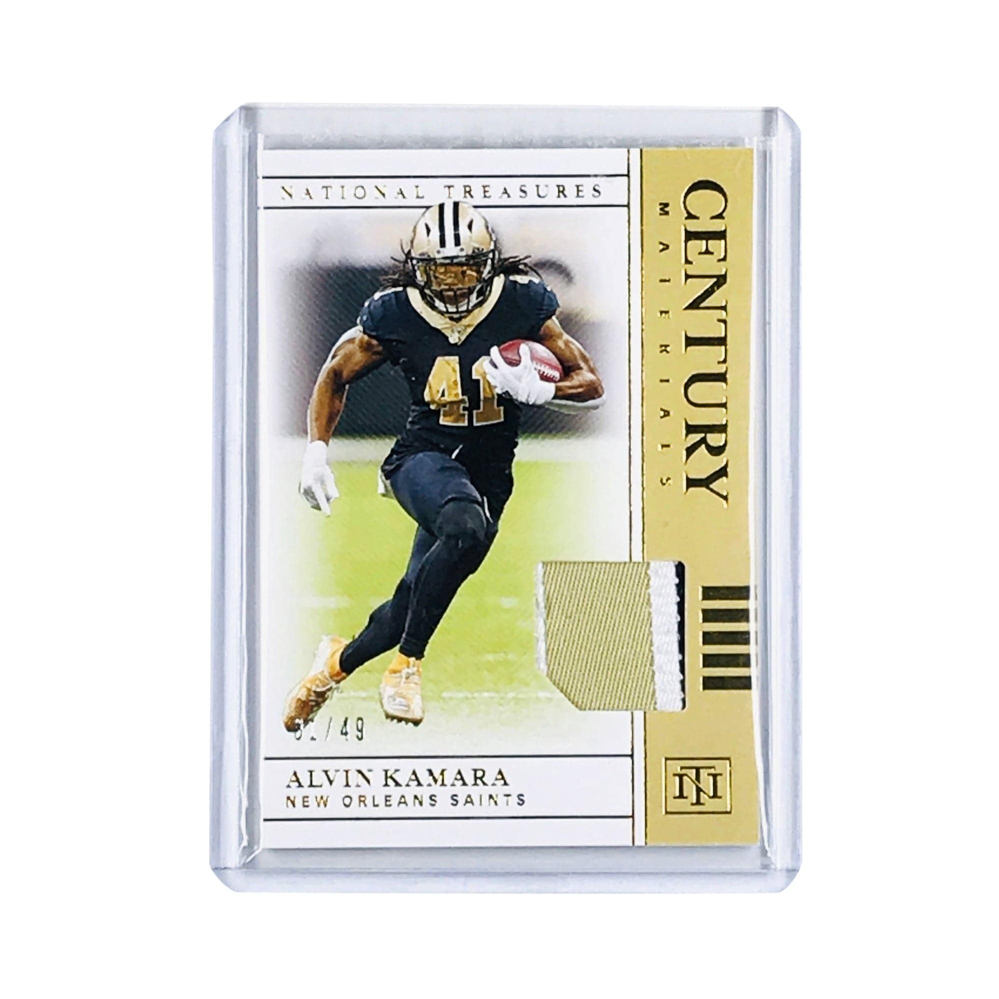 Panini Cards Alvin Kamara New Orleans Saints 2019 Panini National Treasures NFL Materials /49 Card