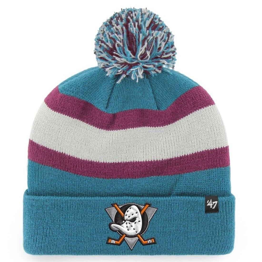 47 Brand Beanies Anaheim Mighty Ducks '47 NHL Breakaway Pom Knit Beanie - Teal