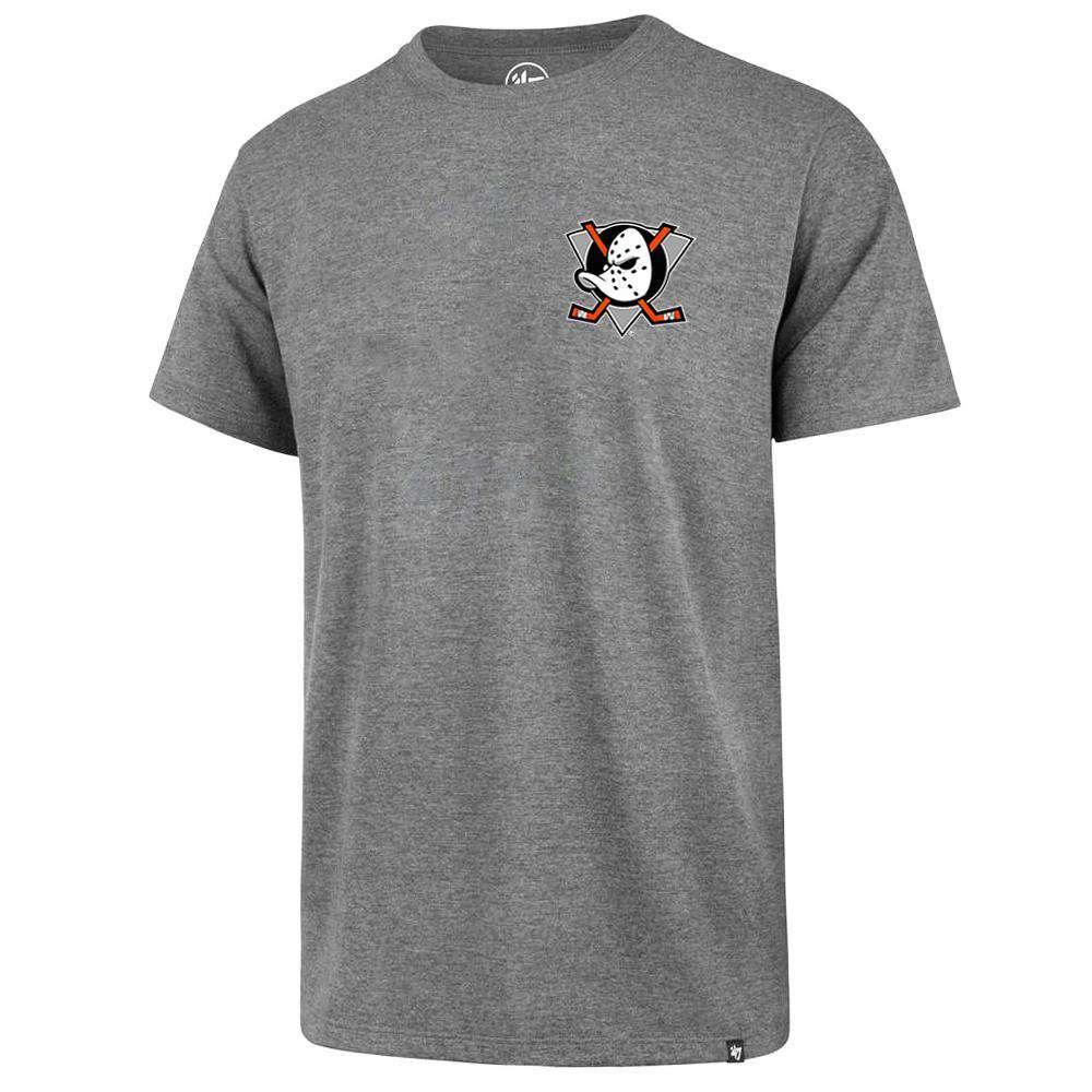 47 Brand T-Shirts Anaheim Mighty Ducks '47 NHL Chest Imprint Splitter T-Shirt - Grey