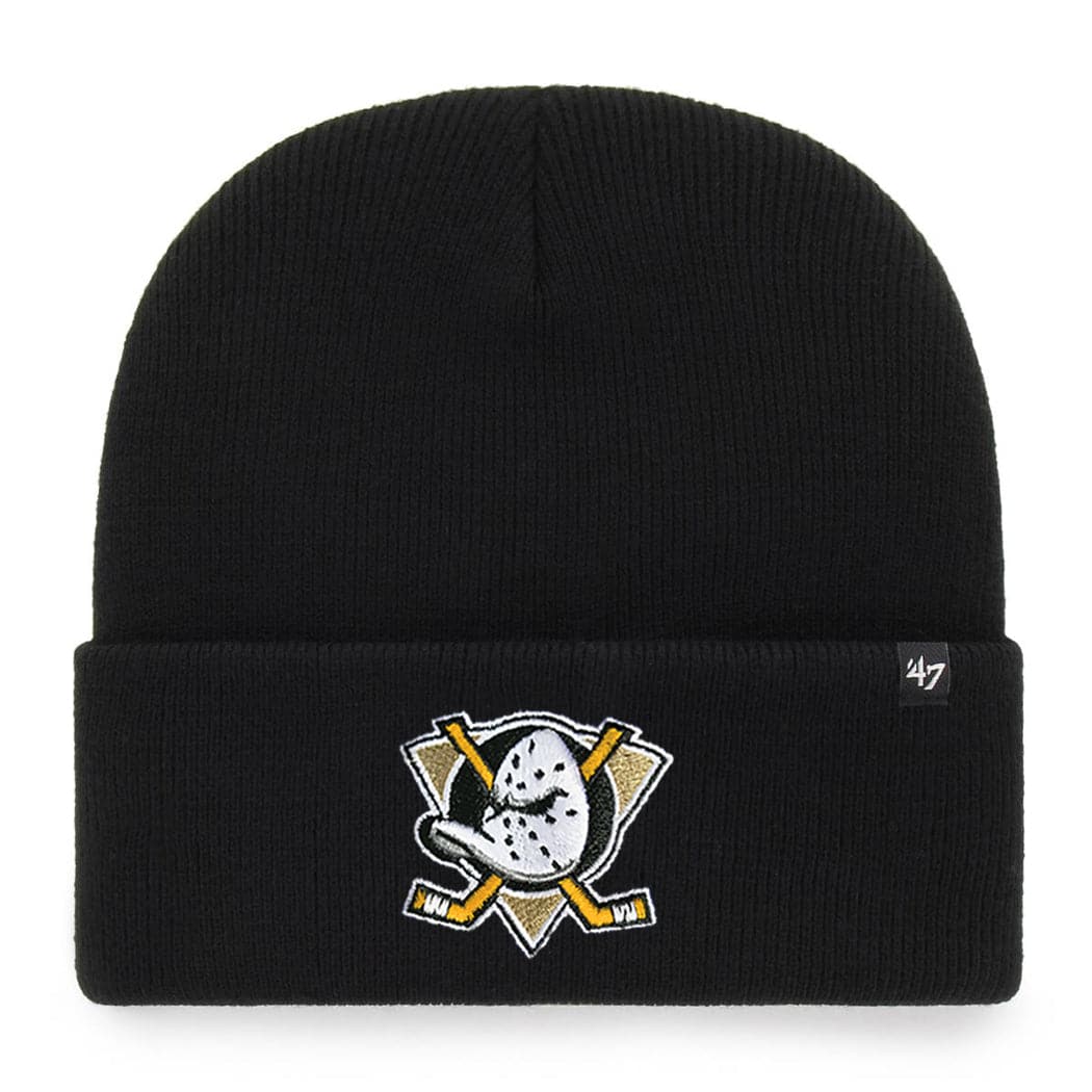47 Brand Beanies Anaheim Mighty Ducks '47 NHL Haymaker Raised Cuff Knit Beanie - Black