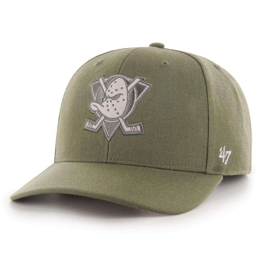 47 Brand Caps Anaheim Mighty Ducks '47 NHL Suede DP Pre-Curved Snapback Hat - Sandalwood