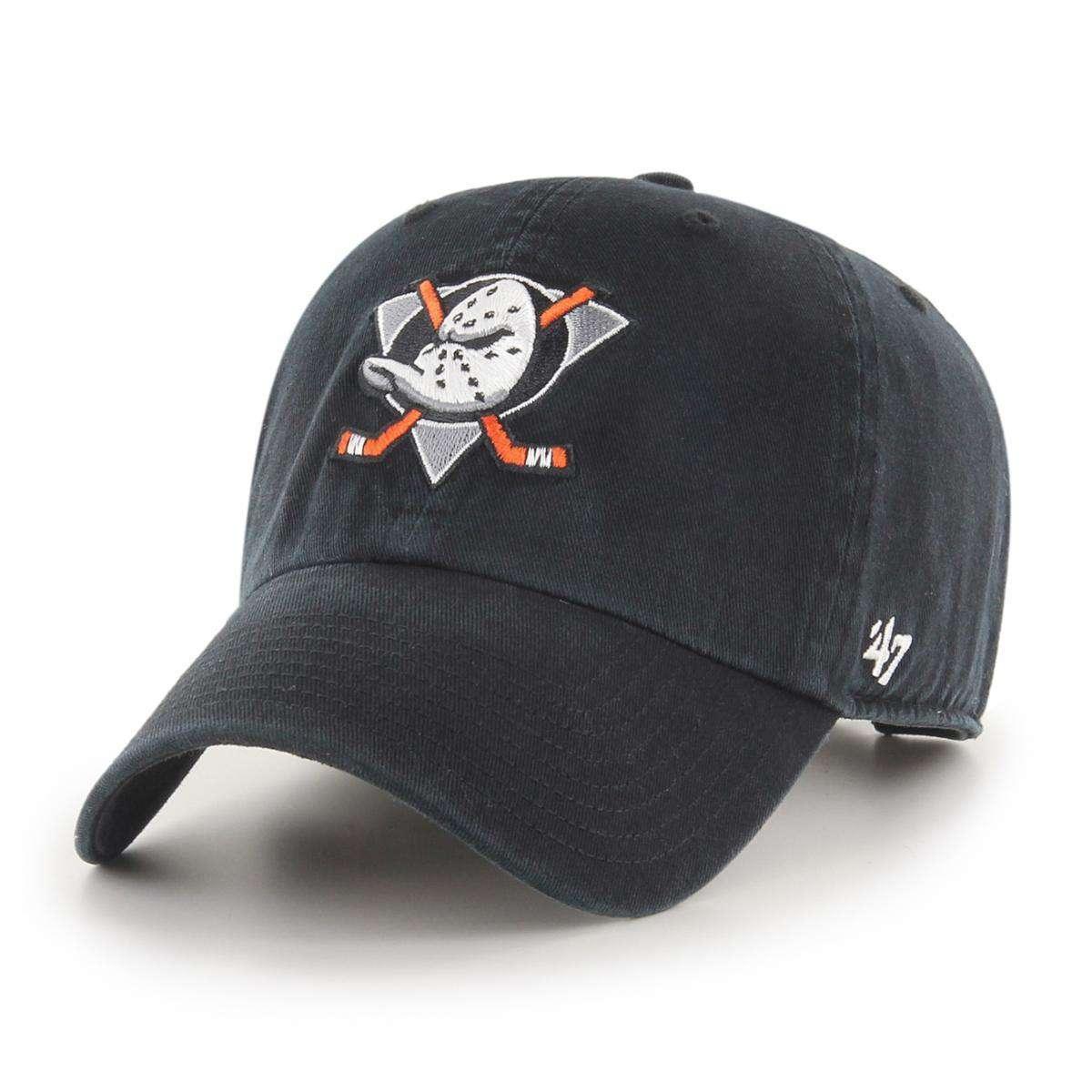 47 Brand Caps Anaheim Mighty Ducks '47 NHL Team Clean Up Adjustable Curve Hat - Black