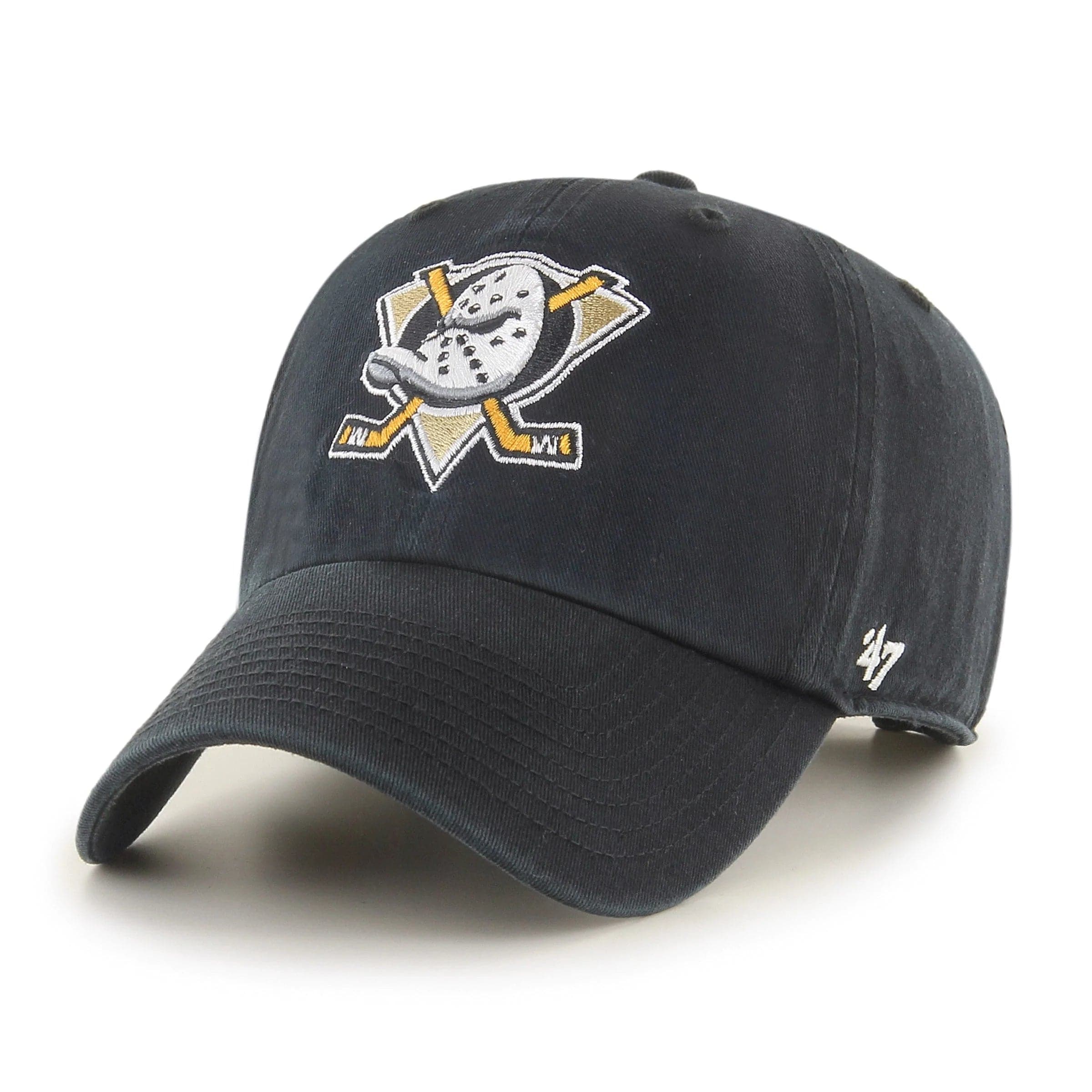 47 Brand Caps Anaheim Mighty Ducks '47 NHL Team Clean Up Strapback Hat - Black