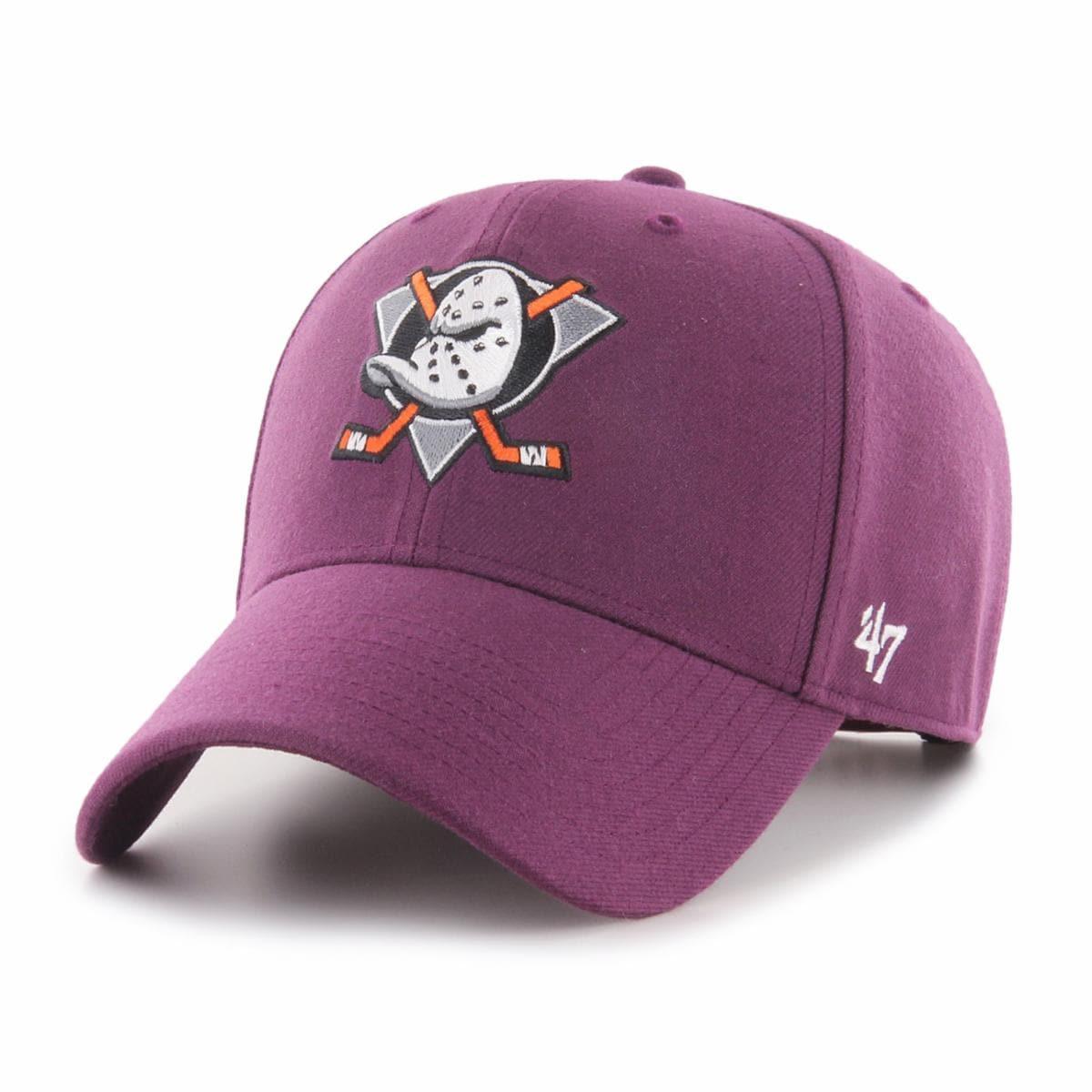 47 Brand Caps Anaheim Mighty Ducks '47 NHL Team MVP Curve Snapback Hat - Plum
