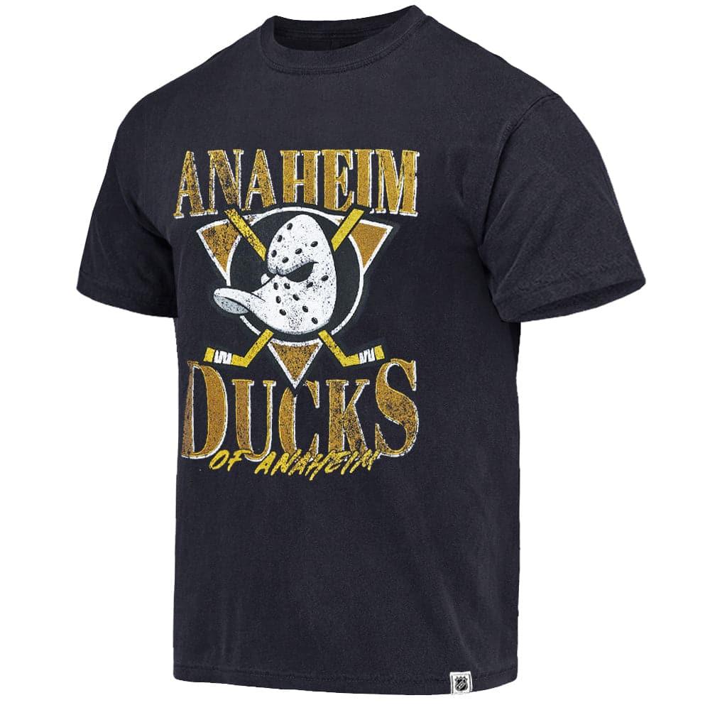 Majestic Athletic T-Shirts Anaheim Mighty Ducks Majestic NHL Graphic Vintage T-Shirt - Faded Black