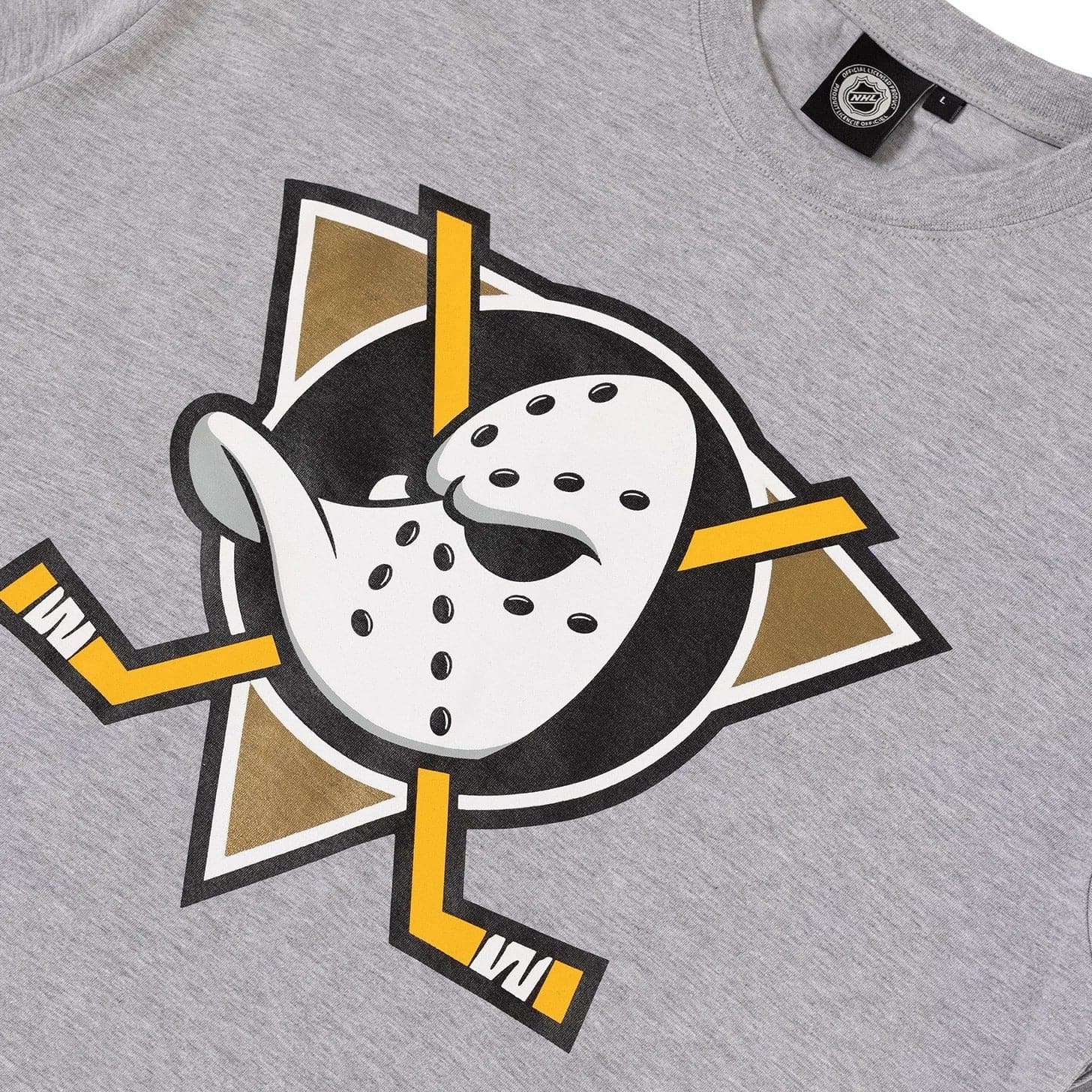 Majestic Athletic T-Shirts Anaheim Mighty Ducks Majestic NHL Team Logo T-Shirt - Grey Marle