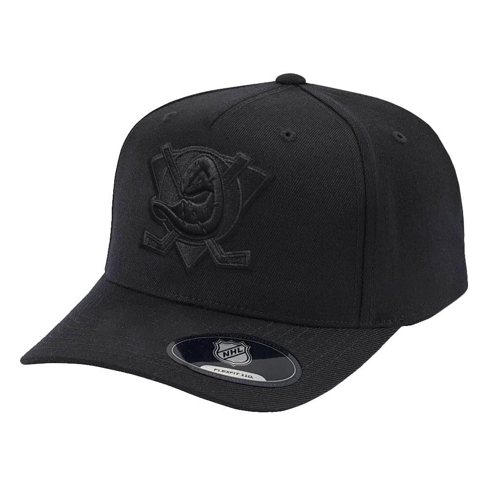 NHL Branded Caps Anaheim Mighty Ducks NHL Black On Black 110 Snapback Hat - Black