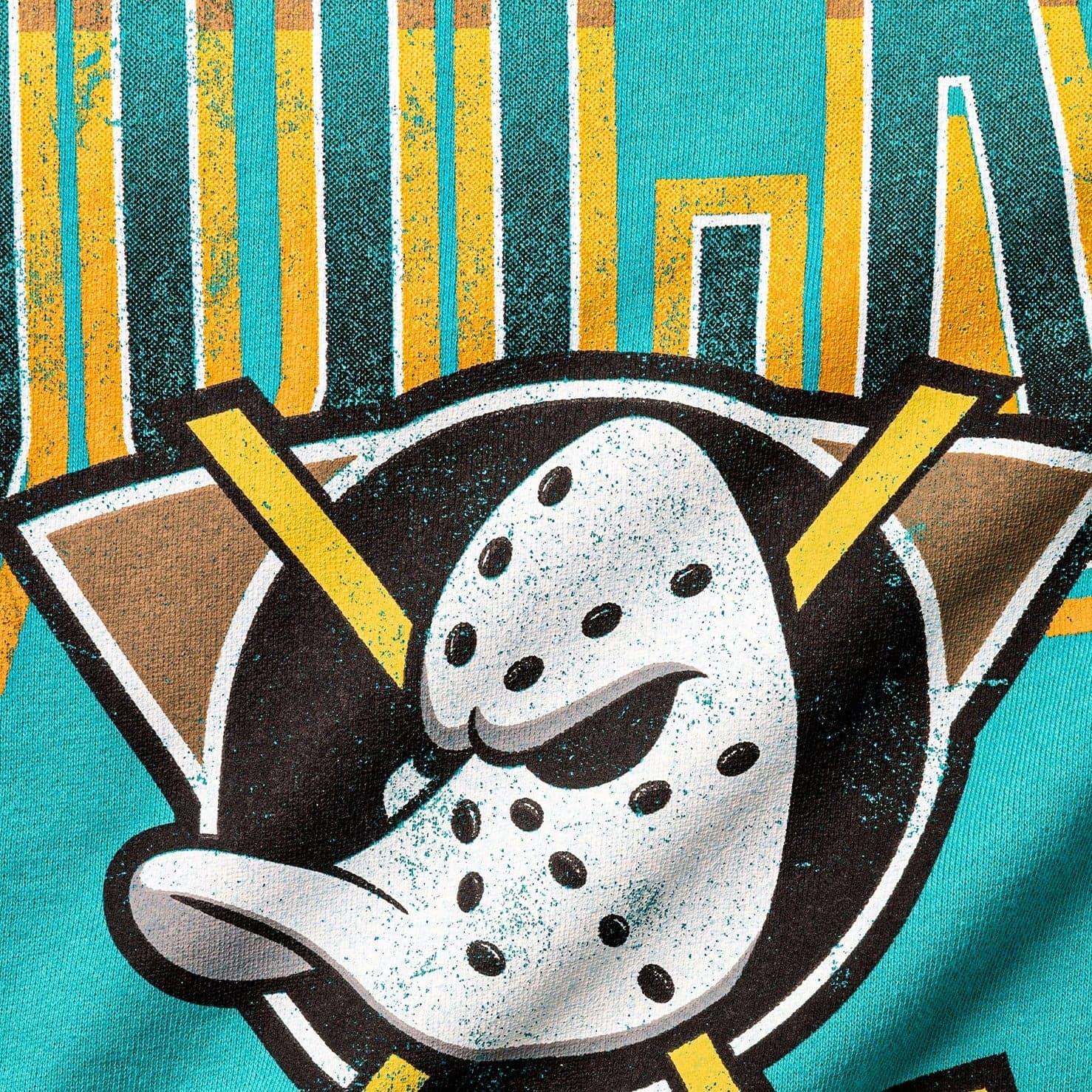 Majestic Athletic Jumpers Anaheim Mighty Ducks NHL Collegiate Fade Vintage Crew Jumper - Faded Teal