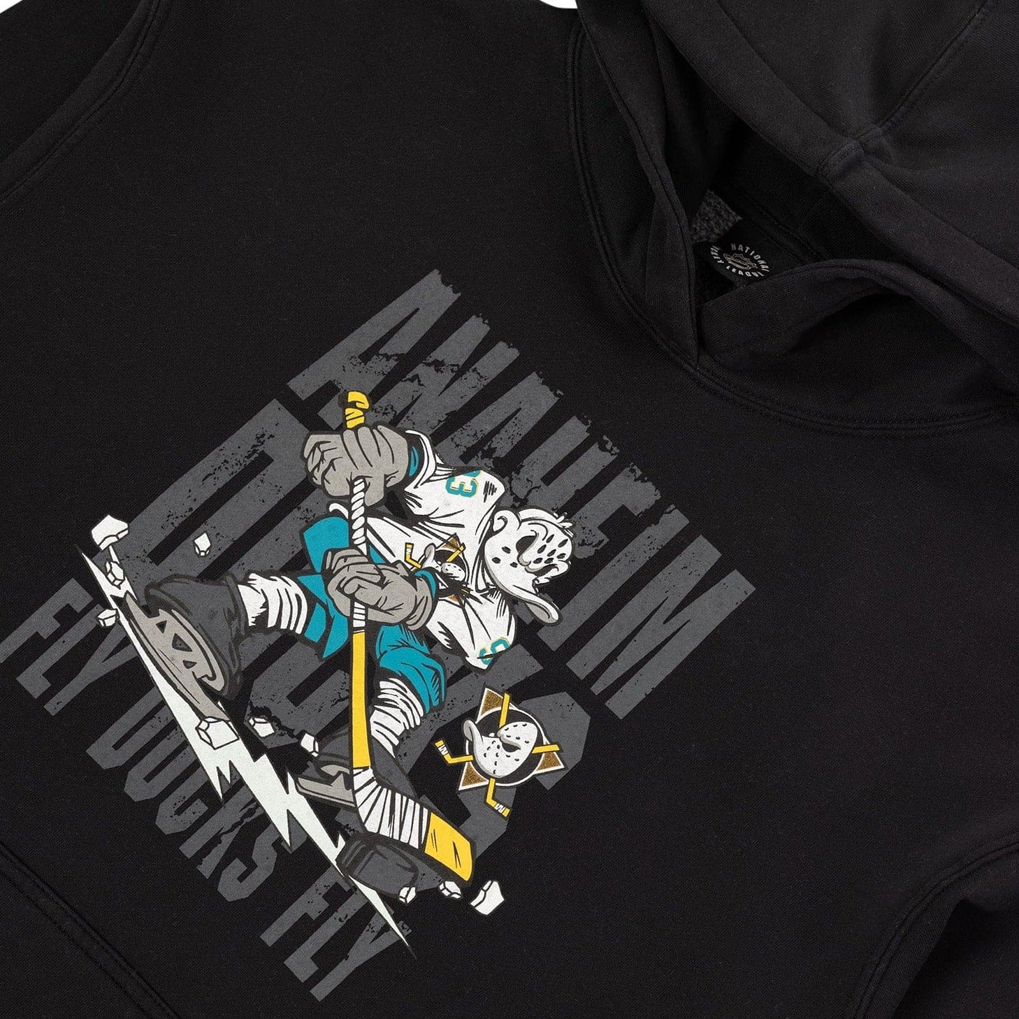 NHL Branded Jumpers Anaheim Mighty Ducks NHL Graph Vintage Hoodie Jumper - Faded Black