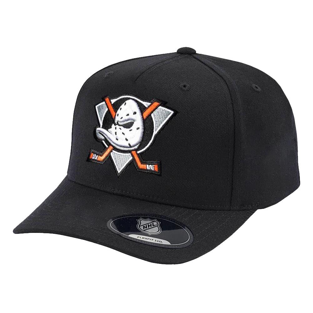 NHL Branded Caps Anaheim Mighty Ducks NHL Team Logo 110 Curve Snapback Hat - Black