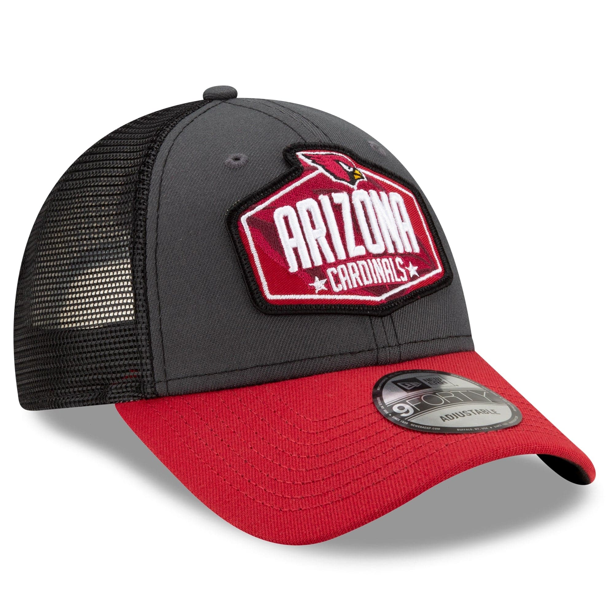 New Era Caps Arizona Cardinals New Era 2021 NFL Draft 9FORTY Snapback Curve Hat - Graphite