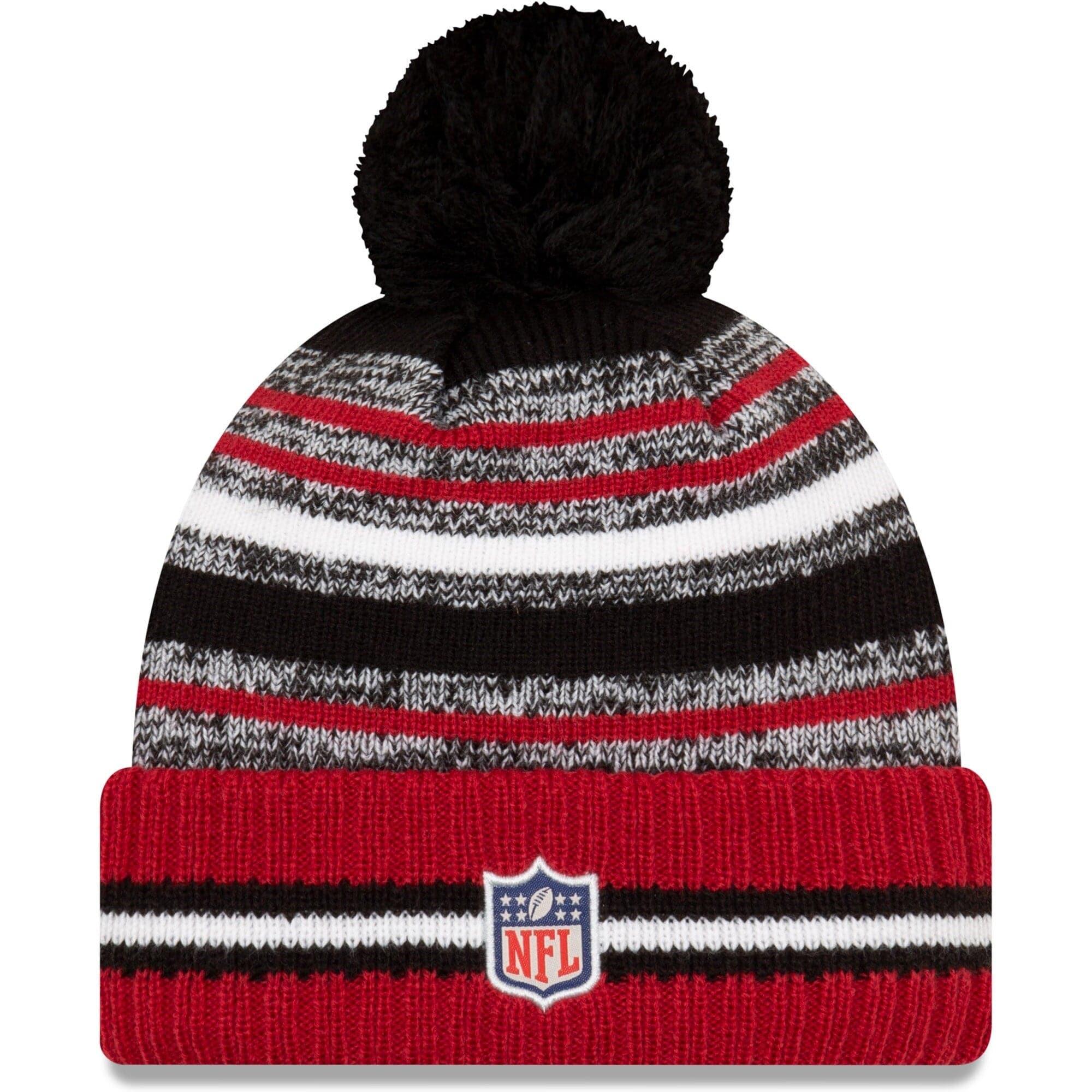 New Era Beanies Arizona Cardinals New Era NFL 2021 Sideline Team Pom Knit Beanie - Dark Red
