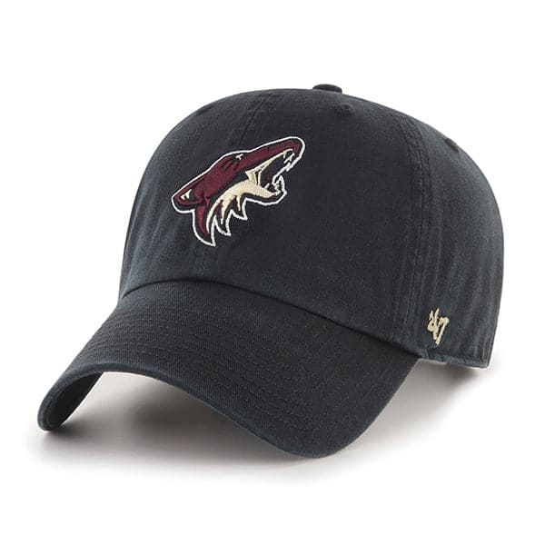47 Brand Caps Arizona Coyotes '47 NHL Team Clean Up Strapback Hat - Black