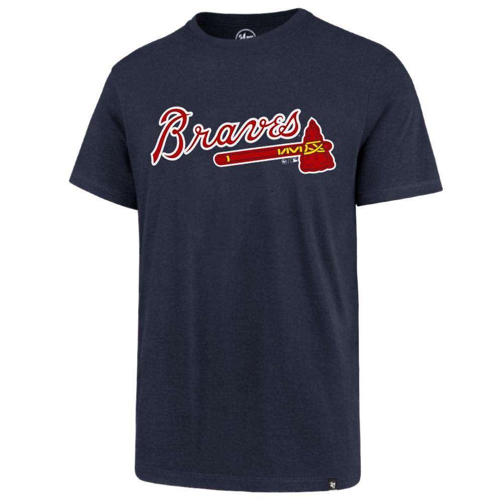 47 Brand T-Shirts Atlanta Braves '47 MLB Wordmark Splitter T-Shirt - Navy
