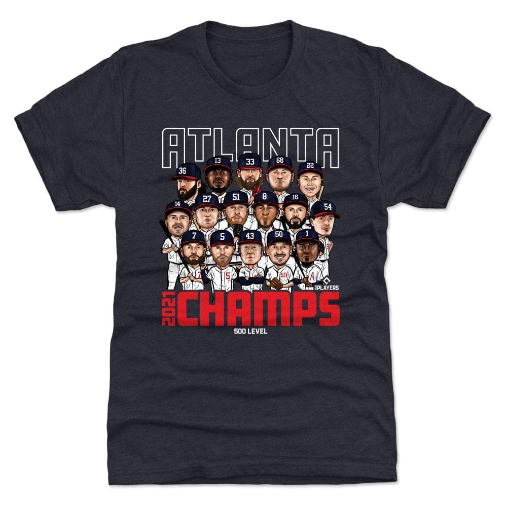 500 Level T-Shirts Atlanta Braves 500 Level MLB 2021 Champions Team T-Shirt - Navy