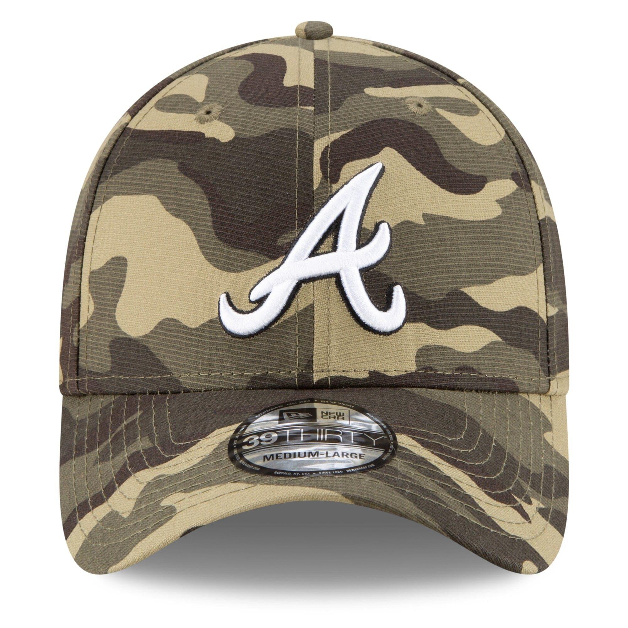 New Era Caps Atlanta Braves New Era MLB 2021 Armed Forces 39THIRTY Flex Fit Curve Hat - Camo
