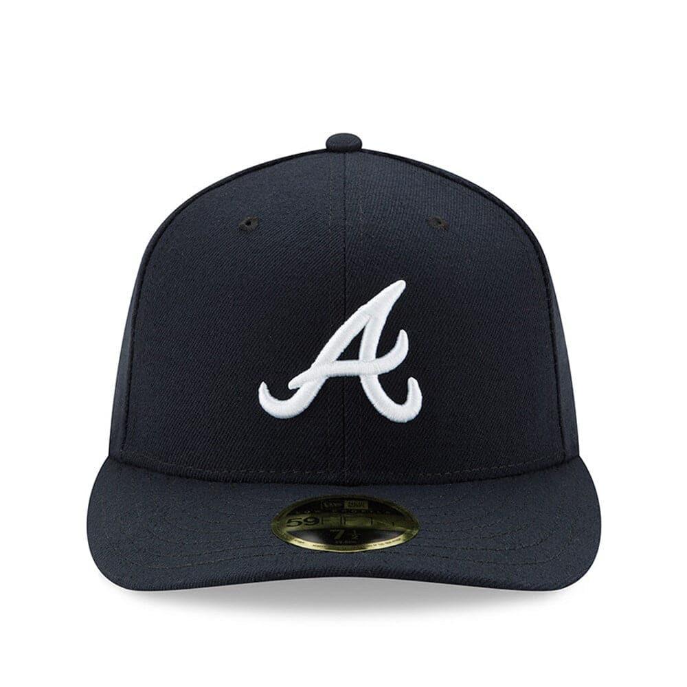 New Era Caps Atlanta Braves New Era MLB AC On-Field Road Low Profile 59FIFTY Fitted Hat - Navy
