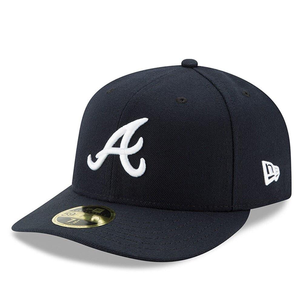 New Era Caps Atlanta Braves New Era MLB AC On-Field Road Low Profile 59FIFTY Fitted Hat - Navy