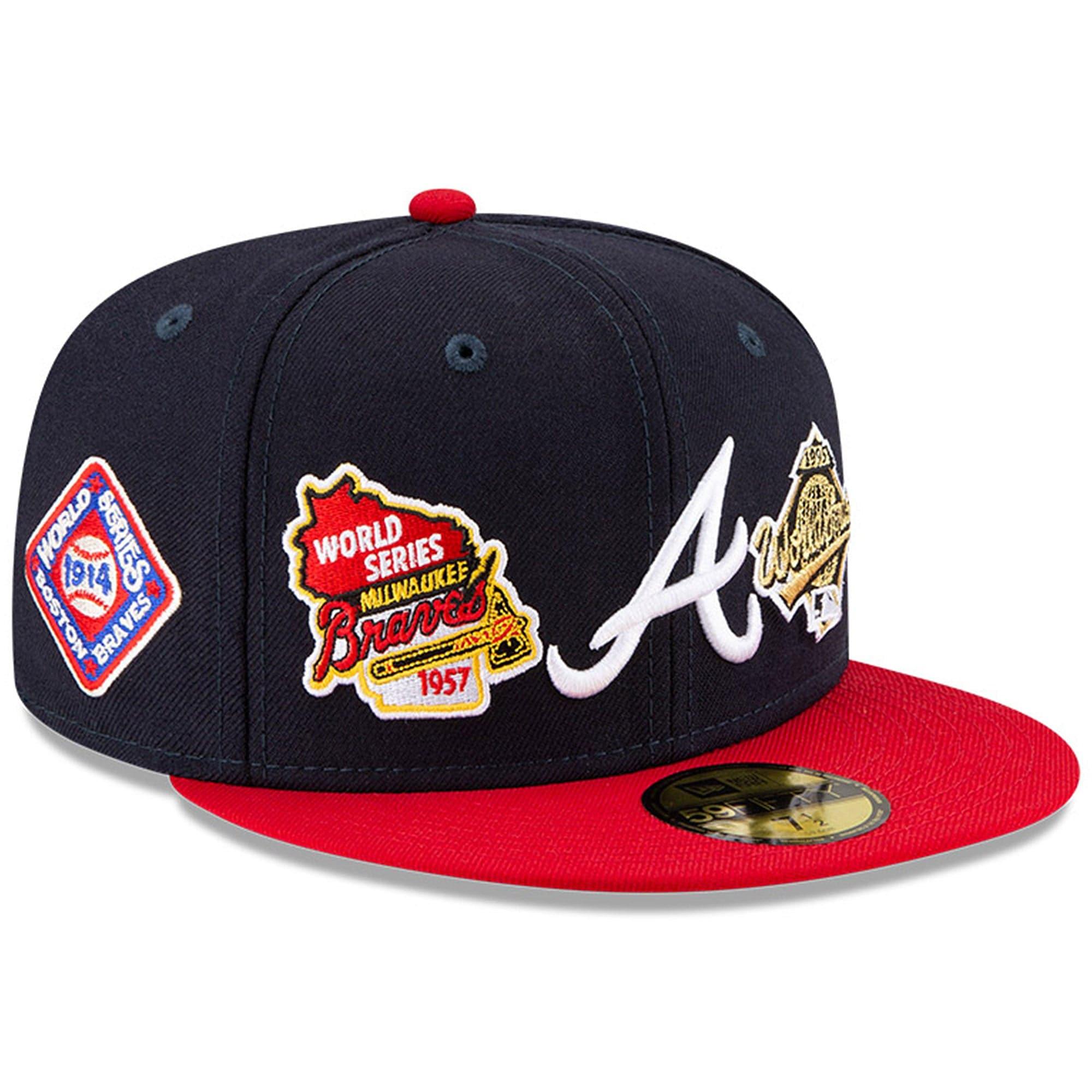 New Era Caps Atlanta Braves New Era MLB Champions Patch 59FIFTY Fitted Hat - Navy