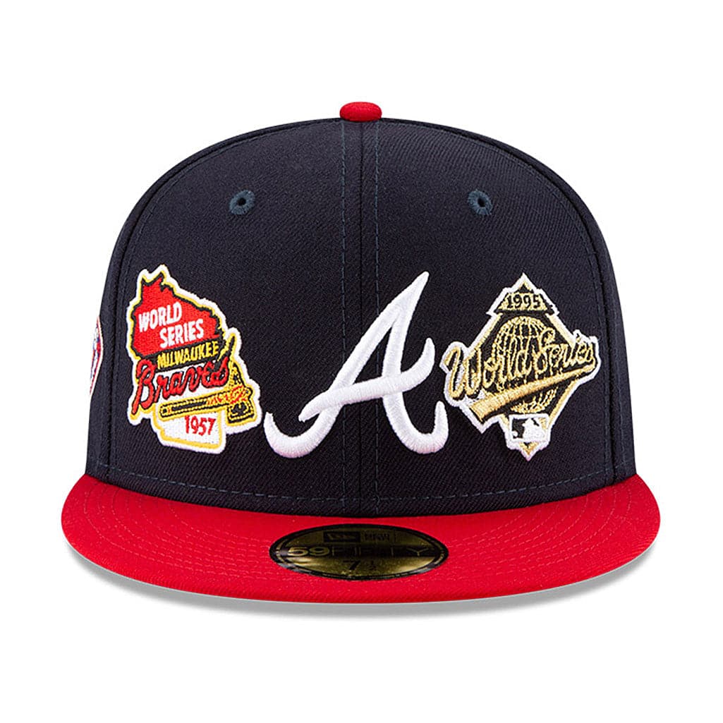 New Era Caps Atlanta Braves New Era MLB Champions Patch 59FIFTY Fitted Hat - Navy