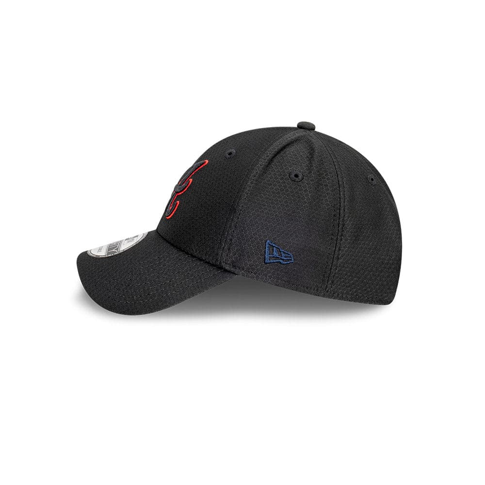 New Era Caps Atlanta Braves New Era MLB Hex Pop Mesh 9FORTY Strapback Hat - Black
