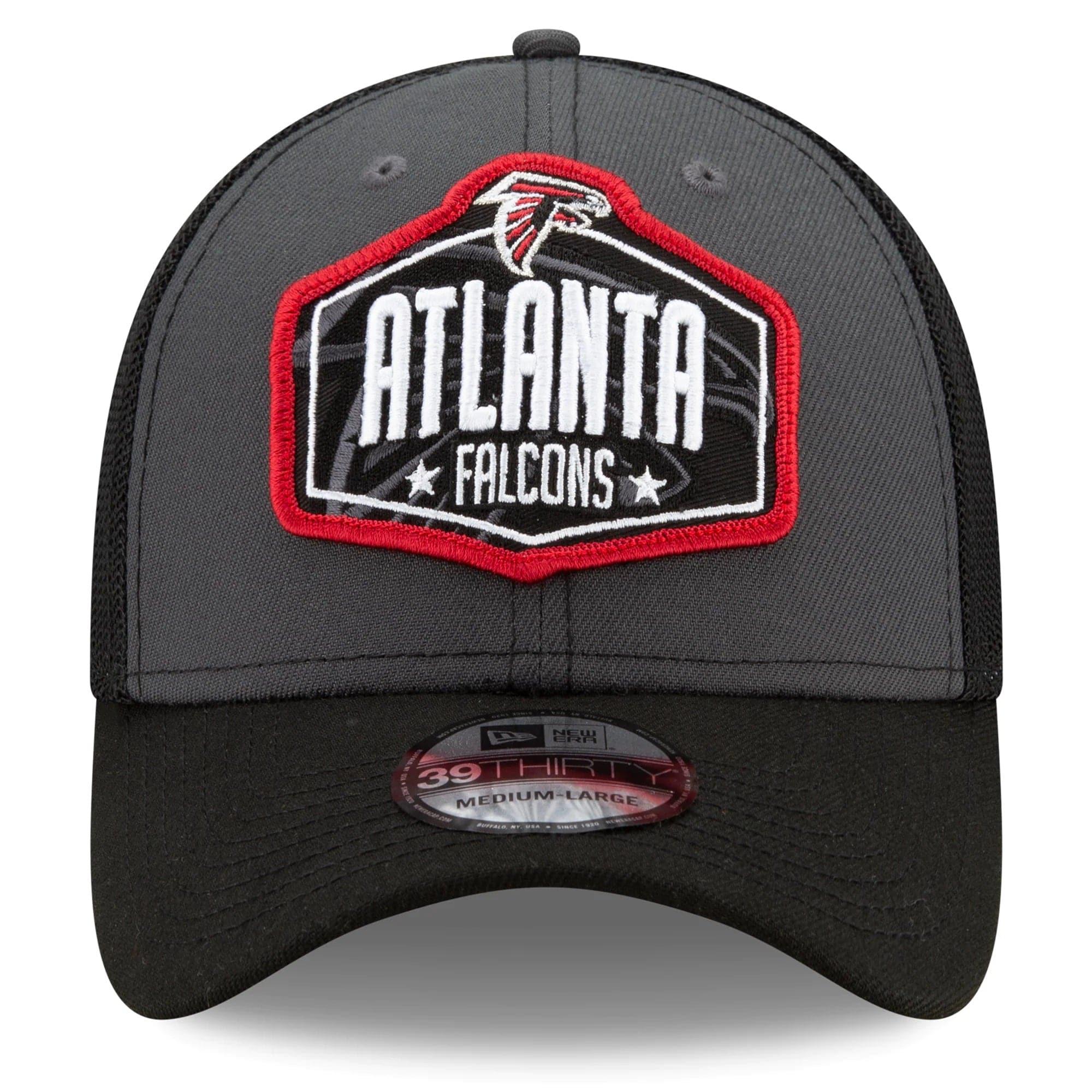 New Era Caps Atlanta Falcons New Era 2021 NFL Draft 39THIRTY Flex Fit Curve Hat - Graphite
