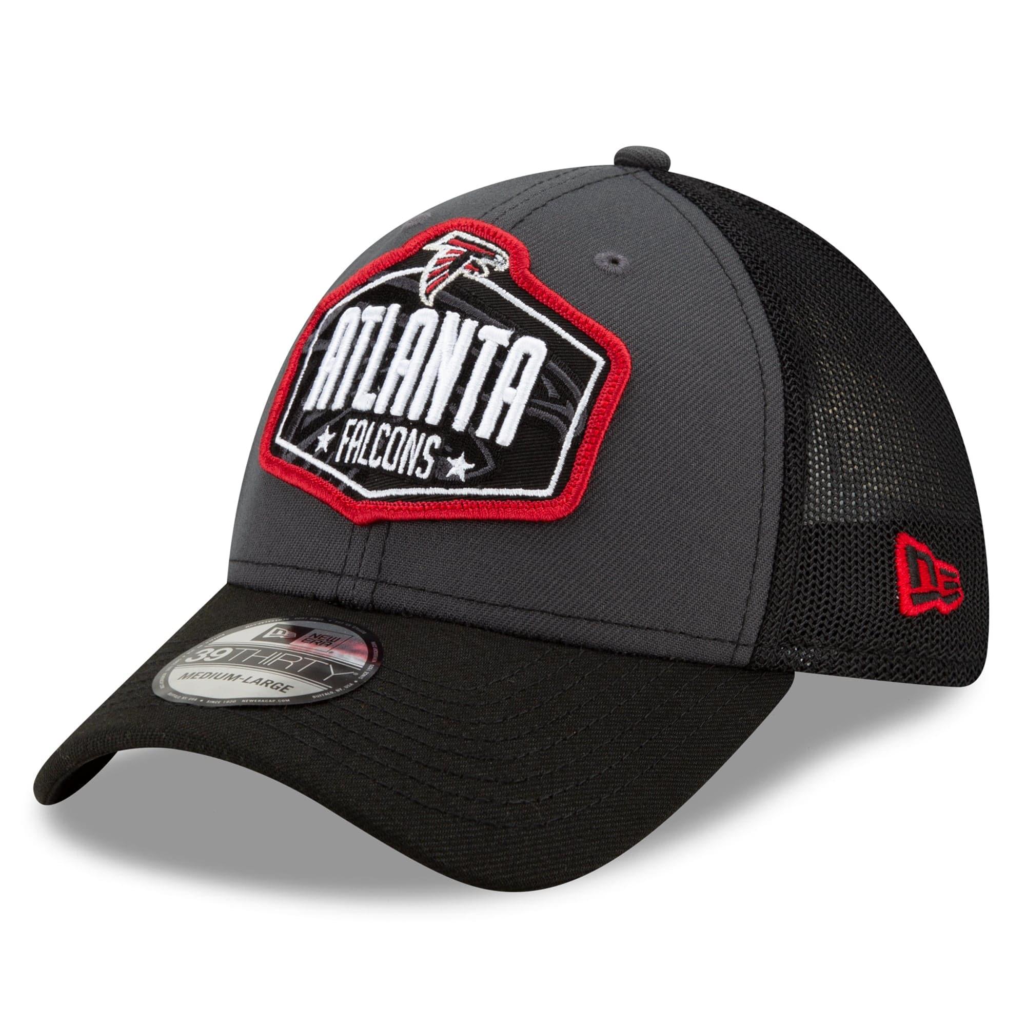 New Era Caps Atlanta Falcons New Era 2021 NFL Draft 39THIRTY Flex Fit Curve Hat - Graphite