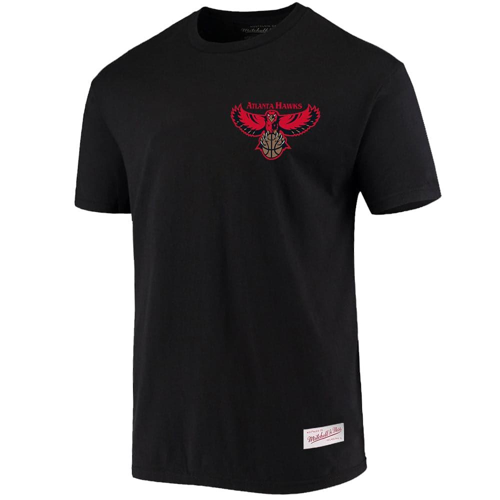 Mitchell And Ness T-Shirts Atlanta Hawks Mitchell & Ness NBA HWC 96-97 Retro Repeat T-Shirt - Black