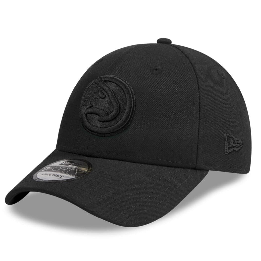 New Era Caps Atlanta Hawks New Era NBA Black On Black 9FORTY Snapback Hat
