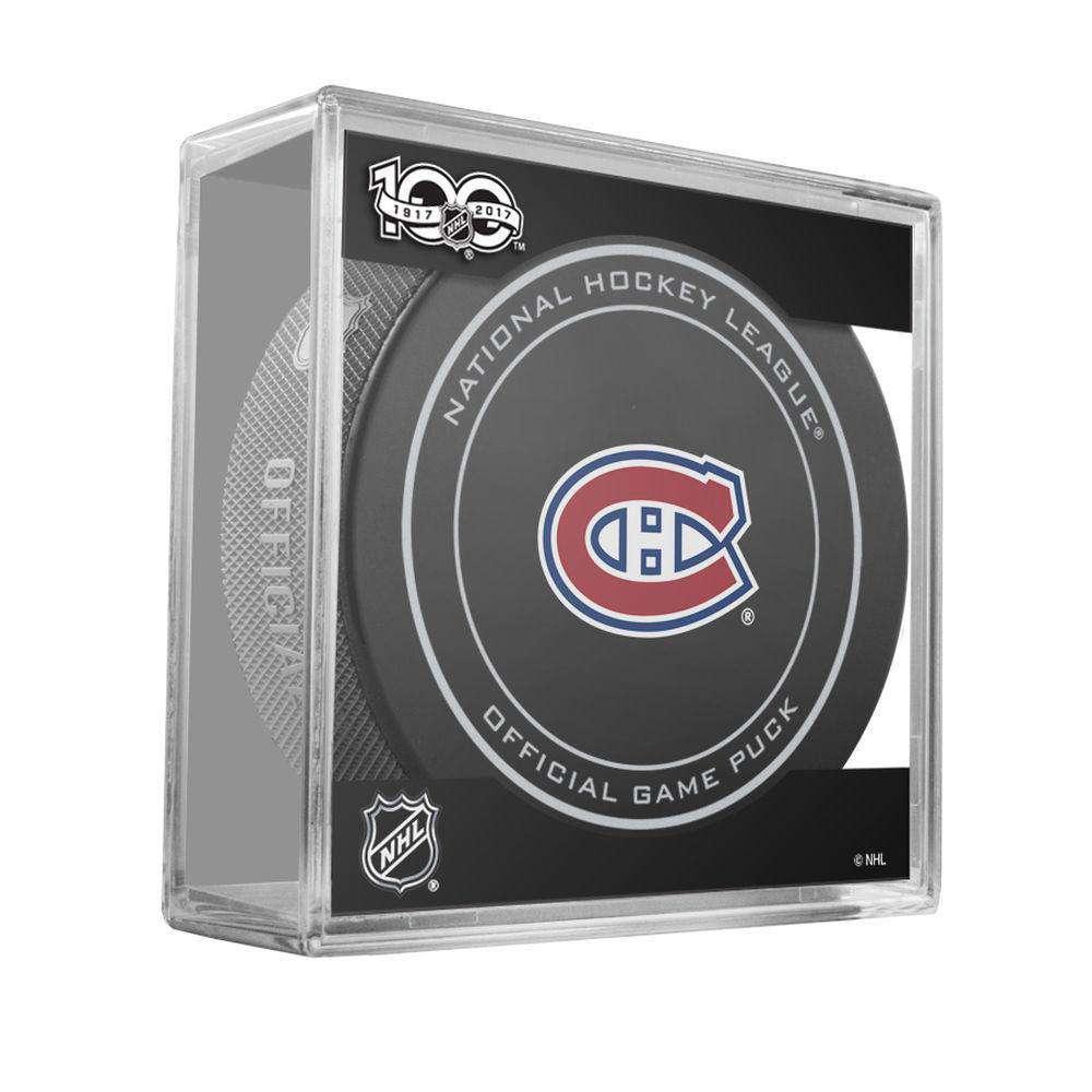 Montreal Canadiens Sher-Wood NHL Anniversary Puck w/Case