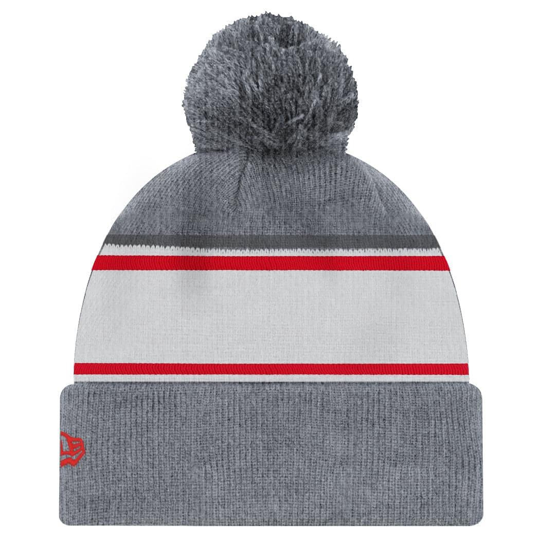 Chicago Bulls New Era NBA Official Marle Knit Pom Beanie - Grey