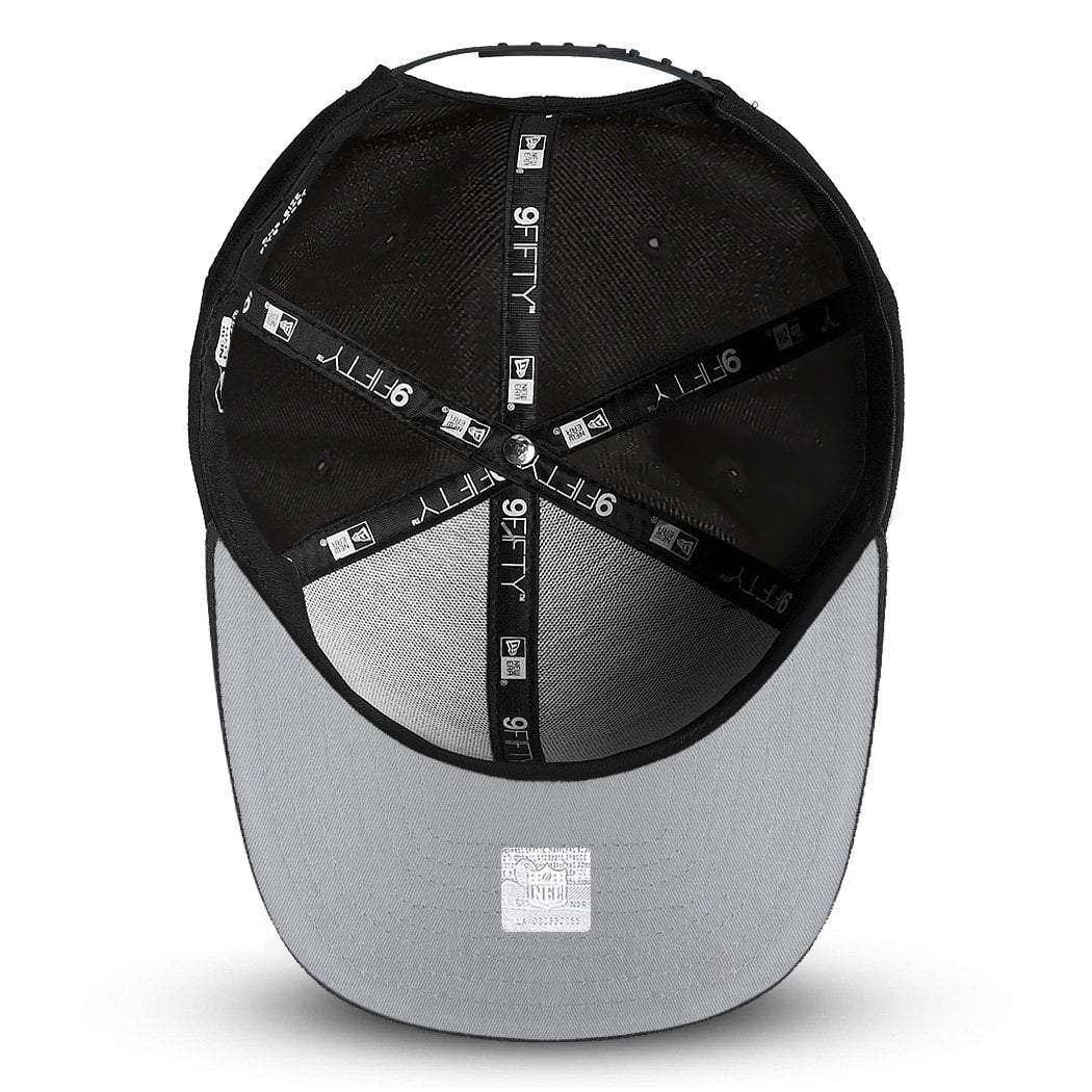 Oakland Raiders New Era NFL Script Pre-Curved OF 9FIFTY Snapback Hat - Black