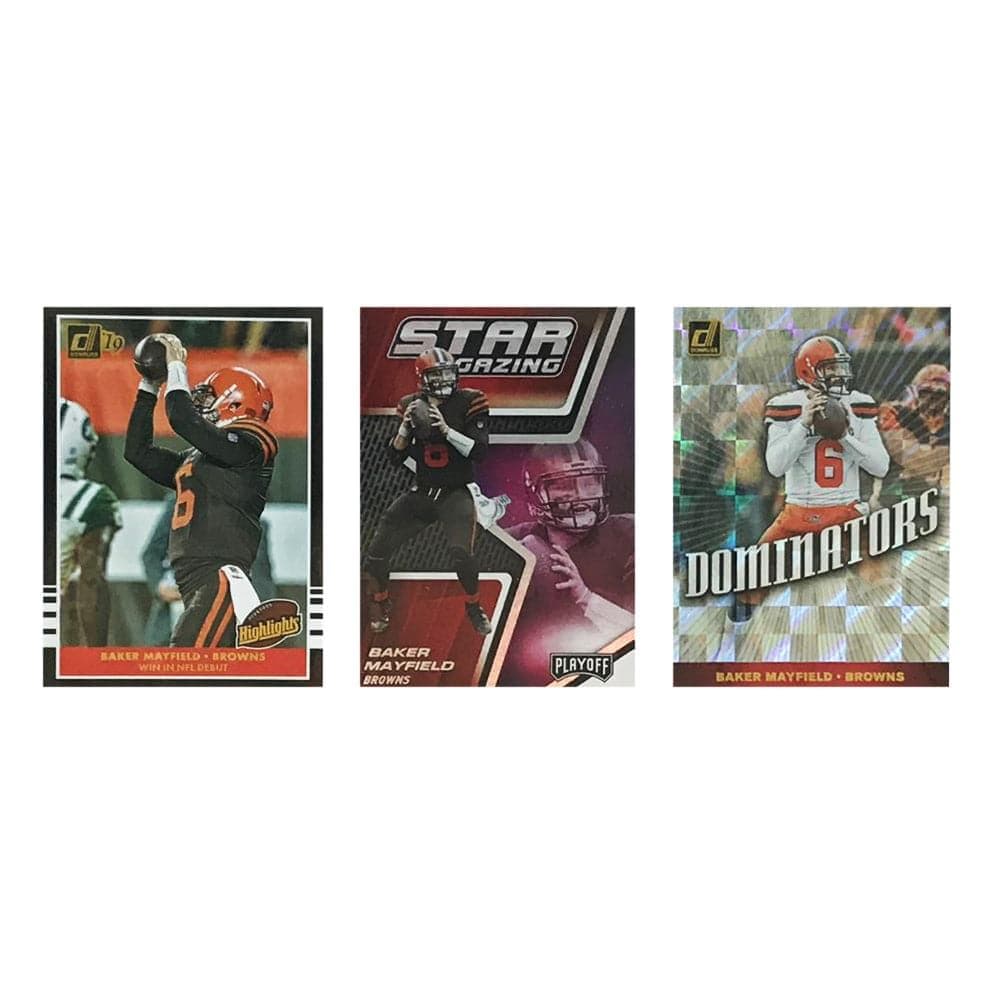 Panini Cards Baker Mayfield Cleveland Browns Panini NFL 3 Insert Card Set