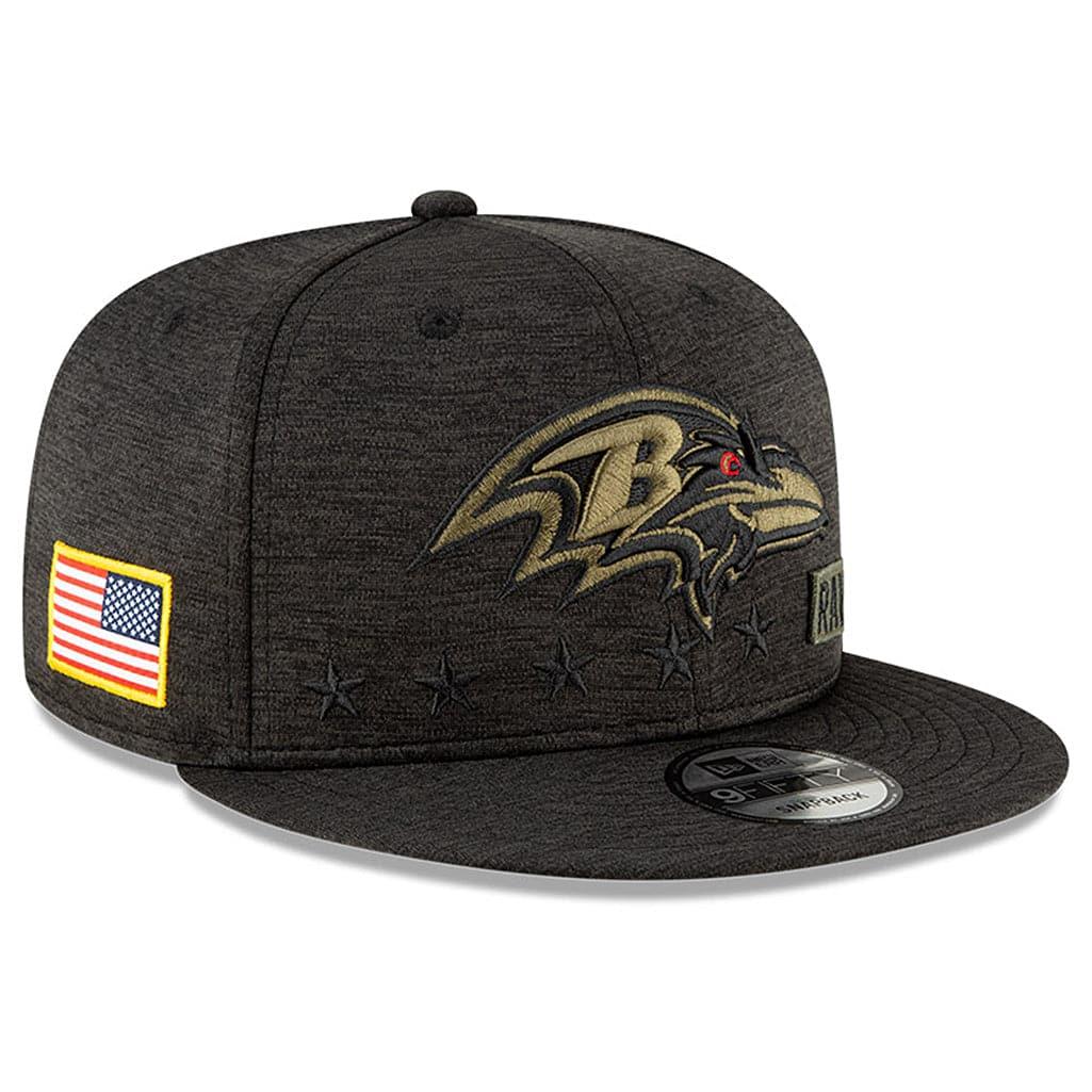 New Era Caps Baltimore Ravens New Era NFL 2020 Salute To Service 9FIFTY Snapback Hat - Black