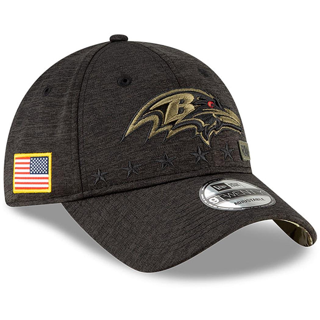 New Era Caps Baltimore Ravens New Era NFL 2020 Salute To Service 9TWENTY Curve Hat - Black